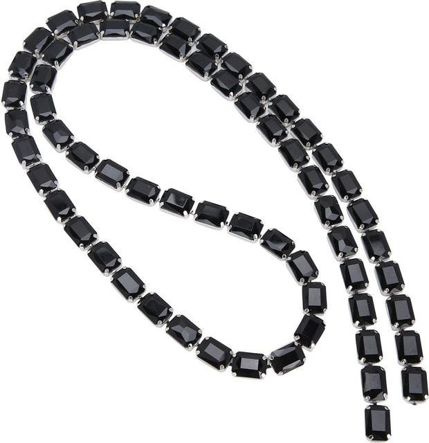 Kettenanhänger GoolRC, rechteckig, Glas, Diamant, schwarz, Damen - Bild 1