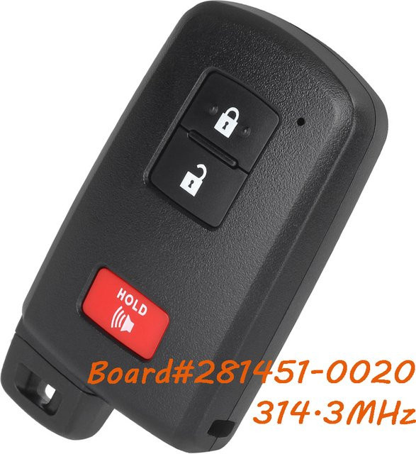 DIYKEY Smart Keyless Remote Key Fob für Toyota Prius C, Prius V und RAV4 in Schwarz, Modell 281451-0020, HYQ14FBA, 89904-52290, 314,3 MHz - Bild 1
