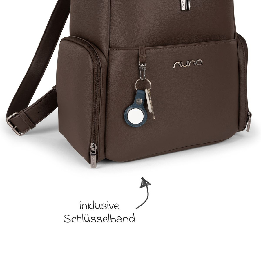Nuna Wickelrucksack mit Wickelunterlage und Innen- sowie Außenfächern in Cocoa - Bild 5