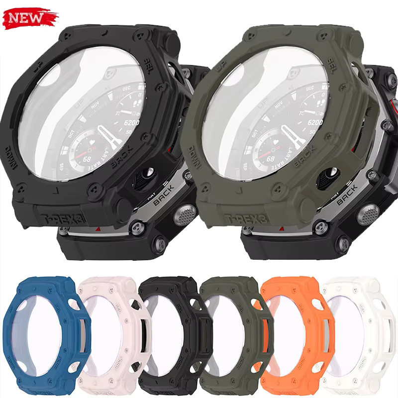 OAKCHARM Zubehör für Amazfit T-Rex 3, Silikon-Schutzhülle, Schwarz - Bild 4