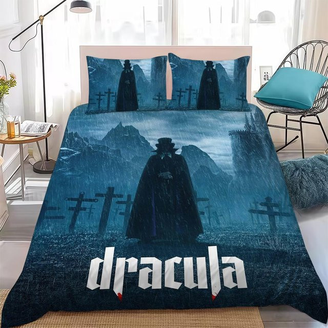 Heimstil Bettwäsche-Set Dracula Eine Liebesgeschichte aus Mikrofaser, 3-teilig, Grau, B/H: 135 x 200 cm - Bild 1