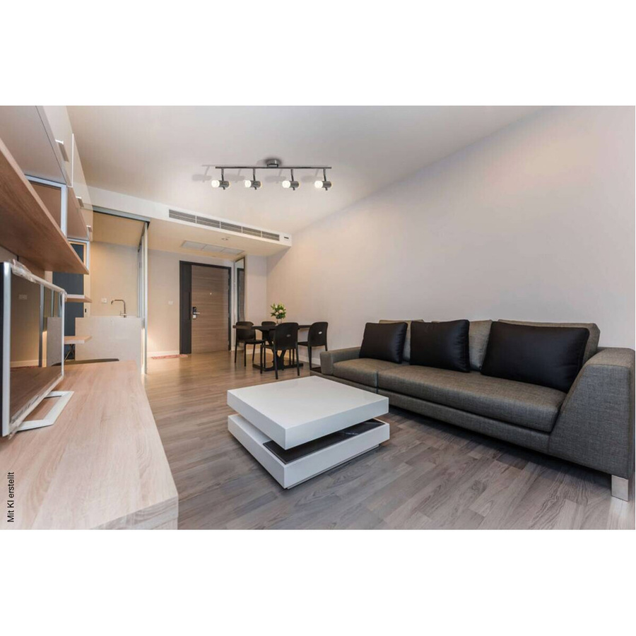 Näve LED-Deckenleuchte Garda in Chrom und Silber mit 4 Spots, B/H/T: 66 x 8 x 18,5 cm - Bild 2