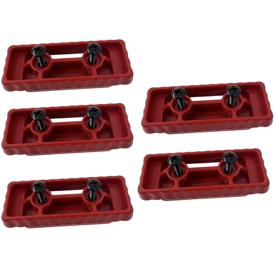5-teiliges Set Befestigungsfüße für Packout-Systeme aus Kunststoff in Rot mit Schrauben und Kleber - Bild 3