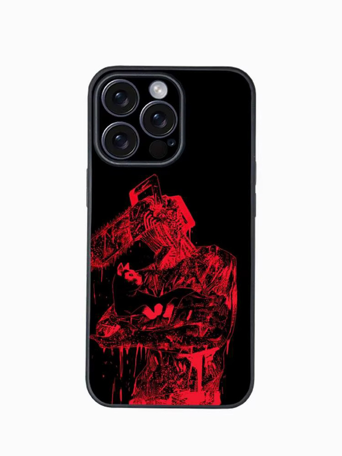Anime Chainsaw Man Handyhülle für iPhone 11-16 in Schwarz aus Frosted TPU mit UV-Lackierung und Anti-Drop Schutz - Bild 4
