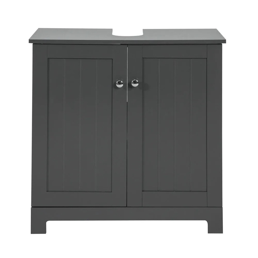 SoBuy Waschbeckenunterschrank Badschrank mit verstellbarer Ablage in Grau BZR18-DG, B/T/H: 60 x 30 x 60 cm - Bild 2