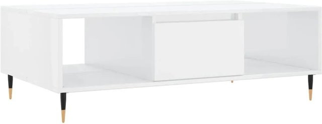 vidaXL Couchtisch in Hochglanz-Weiß aus Holzwerkstoff, rechteckig, B/T/H: 104 x 60 x 35 cm - Bild 1