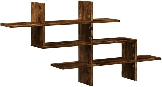 vidaXL Wandregal aus Holzwerkstoff in Räuchereiche, Braun, B: 124,5 cm, T: 18,0 cm, H: 60,5 cm - Bild 1