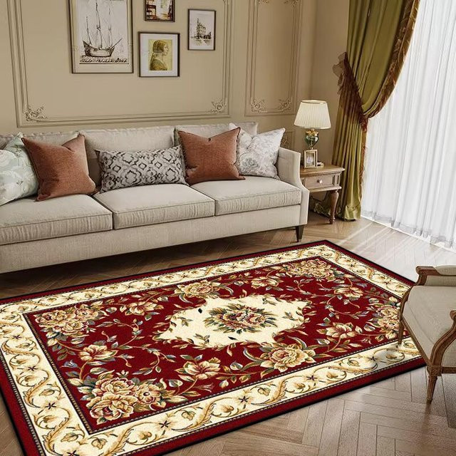 Karpetti Teppich in Rot mit geometrischem Design, flauschig und rutschfest, B: 200 cm, T: 300 cm - Bild 1