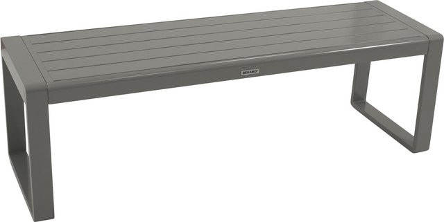 DEGAMO Hockerbank BRESCIA 3-Sitzer aus Aluminium in Silbergrau mit modernem Design für Garten, Terrasse und Balkon - Bild 1