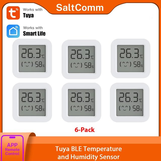 Tuya Mini Temperatur- und Feuchtigkeitssensor mit Bluetooth, weißes Thermometer und Hygrometer für SmartLife und Alexa App-Steuerung - Bild 1