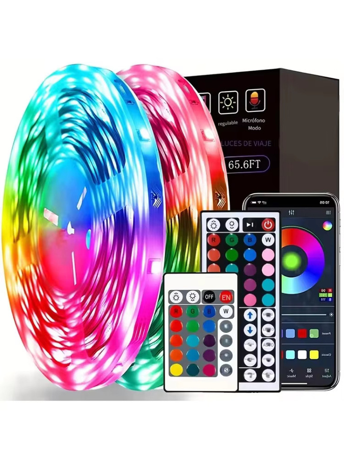 RUNTOIN RGB LED-Lichtstreifen mit APP-Steuerung, USB 5050 SMD LED-Lampenband in Multicolour für TV-Hintergrundbeleuchtung und Raumdekoration - Bild 6