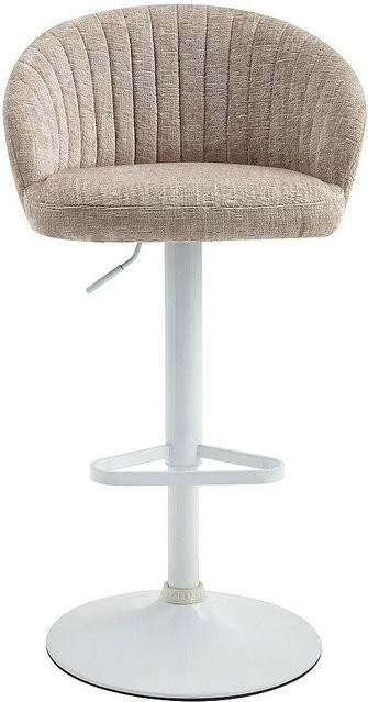 Vente-unique Barhocker Doraliz in Beige mit Stoffbezug und Metallgestell - Bild 1