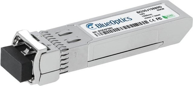 BlueOptics SFP+ Netzwerk-Transceiver-Modul TN-SFP-10G-ZR kompatibel mit Transition Networks, Silber, 10000 Mbit/s, 1550 nm - Bild 1