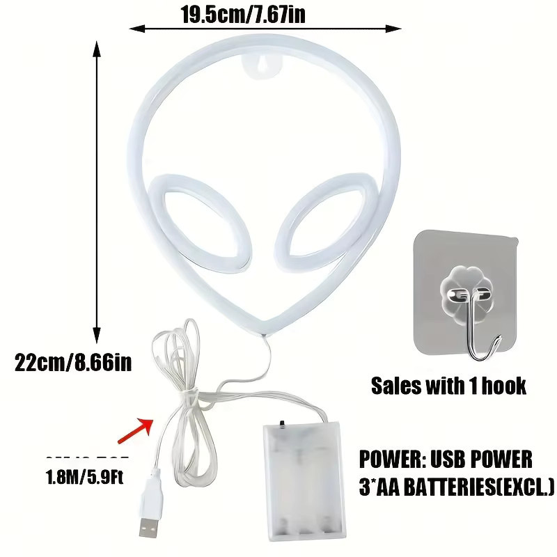 Phantasy Star Alien LED Neonlicht zur Wanddekoration für Schlafzimmer und Spielzimmer - Bild 2