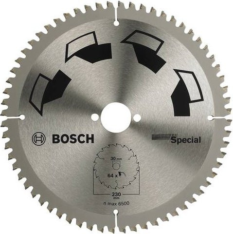 Bosch Hartmetall Kreissägeblatt mit 64 Zähnen, Durchmesser: 230 mm, Bohrung: 30 mm, Farbe: Silber - Bild 1