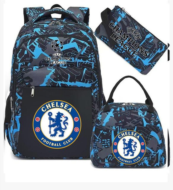 3-teiliges Schulrucksack-Set für Schüler in Blau aus Oxford-Stoff mit Schultasche und Federmäppchen - Bild 1