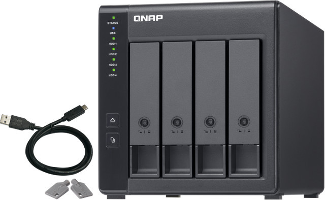 QNAP TR-004 Erweiterungsgehäuse mit 4 Einschüben in Schwarz via USB-C - Bild 1