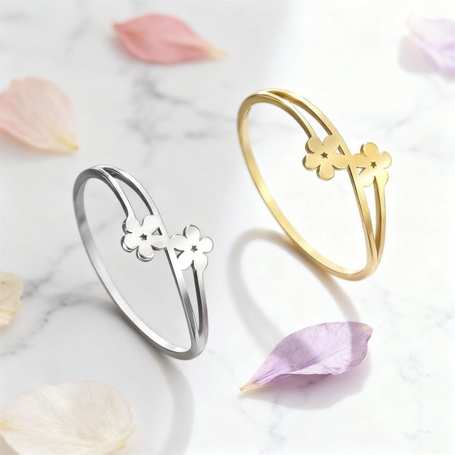 Skyrim Blumenring, Edelstahl, Silber, Damen - Bild 1