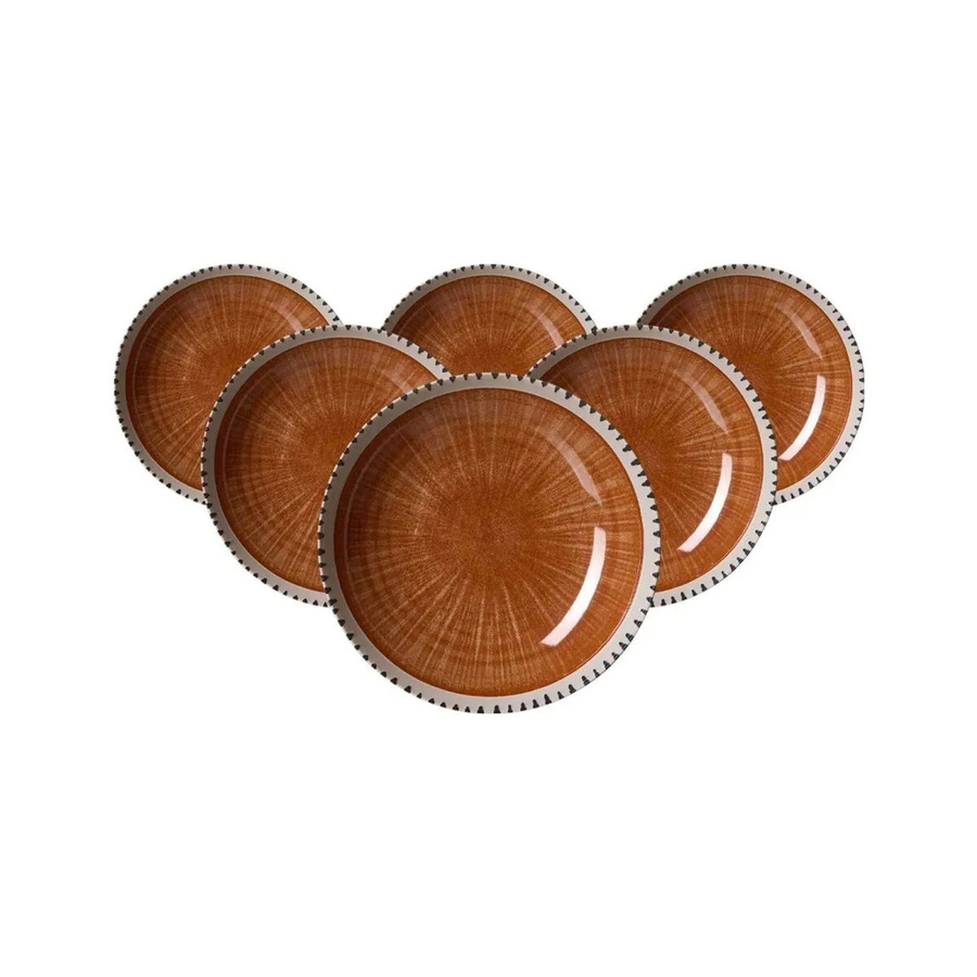 Ritzenhoff & Breker Suppenteller Natura aus Steinzeug, Braun, 6er Set, Durchmesser: 21 cm - Bild 2
