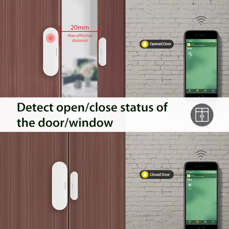 Tuya Smart Tür- und Fenstersensor Heimsicherheitsdetektor in Weiß mit TUYA Smart Life App Unterstützung - Bild 2