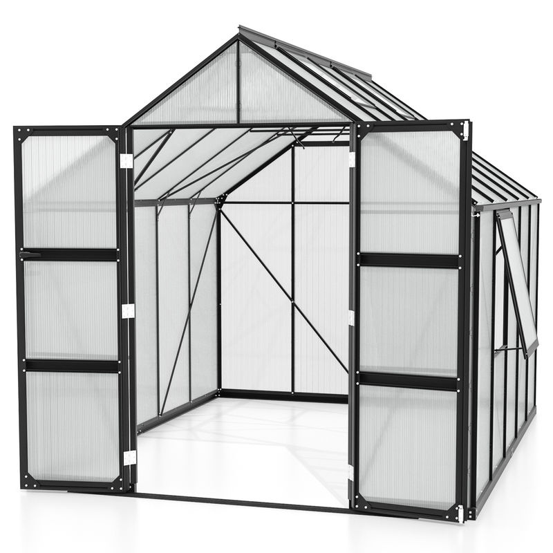Vitavia Gewächshaus Olymp 8300 in Schwarz mit 4 mm Polycarbonat, B: 257 cm, T: 325 cm, H: 254 cm - Bild 2