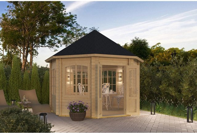 Lasita Maja Pavillon Jamaica aus Massivholz in Braun, B/H/T: 346,8 x 389 x 346,8 cm - Bild 1