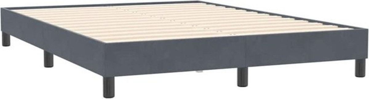 Vidaxl Boxspringbett Polster Modern aus Samt in Anthrazit Grau B/T/H: 140 x 210 cm - Bild 1