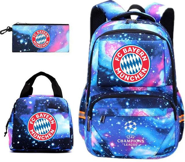 3-teiliges Schulrucksack-Set für Schüler aus Oxford-Stoff mit großem Fassungsvermögen von 56-75L und Federmäppchen in Multicolour - Bild 1