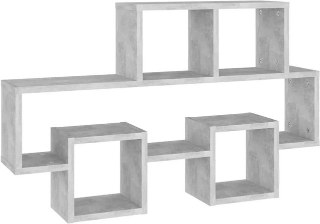 vidaXL Wandregal in Autoform aus Holzwerkstoff, Betongrau, B: 82 cm, T: 15 cm, H: 51 cm - Bild 1