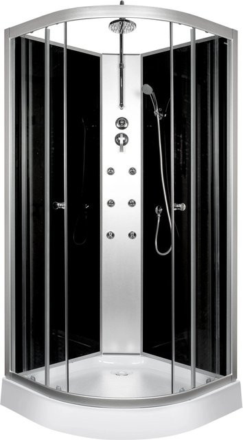 Kerra Hydromassagekabine Mia 80 mit Regendusche und Handbrause, Weiß, B/T: 80 x 80 cm - Bild 1