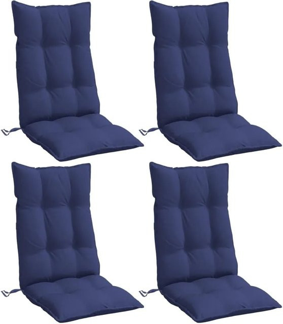 4er-Set vidaXL Hochlehner-Auflagen aus wasserabweisendem Oxford-Polyester in Marineblau - Bild 1