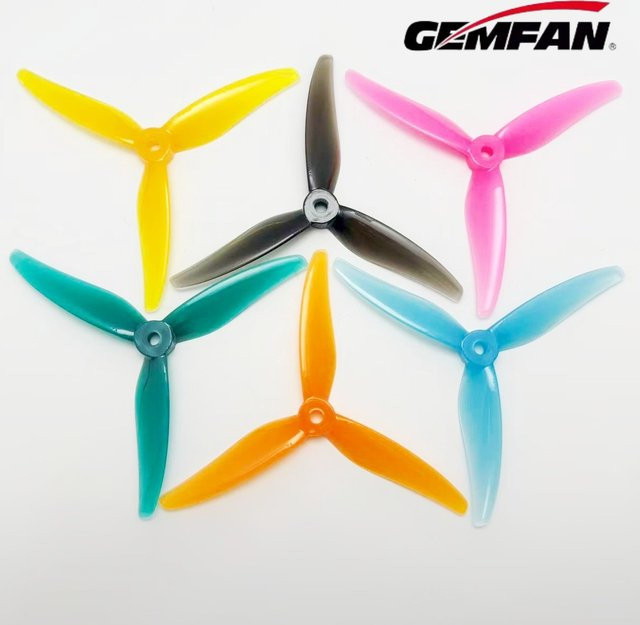 Gemfan 51466 V2 5 Zoll 3-Blatt-Propeller für FPV Racing Drohnen, 2 Paar/4 Stück, grau/mehrfarbig - Bild 1