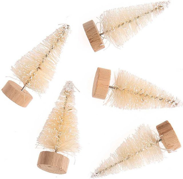 Rico Design Weihnachts-Tannen mit Schnee, 5 Stück, Weiß, Höhe: 5 cm - Bild 1