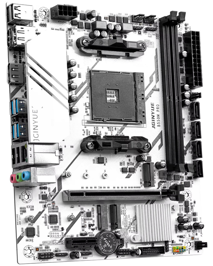 JGINYUE B550M PRO M-ATX Mainboard AM4 DDR4 Weiß - Bild 2