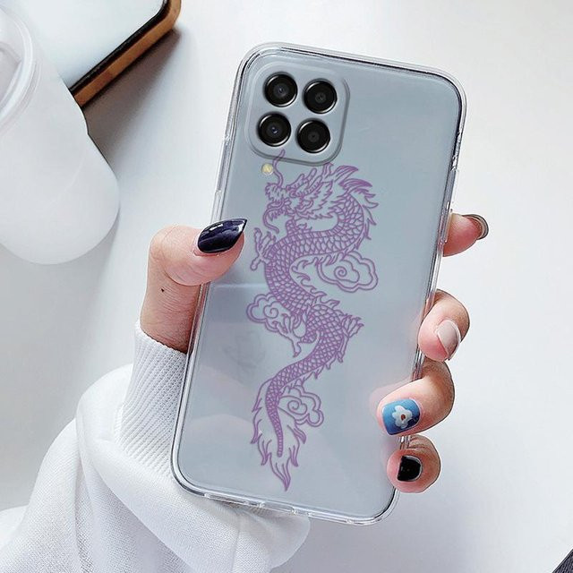 Stoßfeste Silikon-Handyhülle mit niedlichem Cartoon-Paar-Bären Design für Samsung Galaxy M33 und M53 5G in Transparent - Bild 1