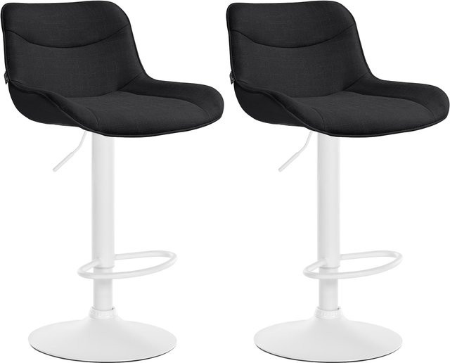 2er Set Barhocker Vonore aus Stoff mit Lehne, höhenverstellbar und 360 Grad drehbar mit Fußstütze und Metallgestell - Bild 1