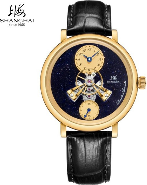 Shanghai The Bund Sky Dome Series Herren-Mechanikuhr, Automatik, 42 mm, Leder - Bild 1