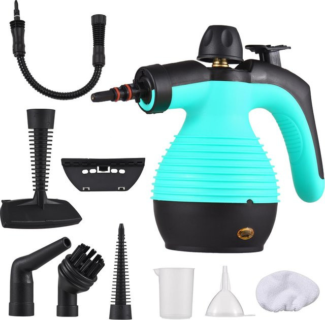 Aimo Tragbarer Handdampfreiniger 1050 W Multifunktionaler Hochtemperatur-Druckdampfreiniger in Blau und Türkis mit UK-Stecker - Bild 1
