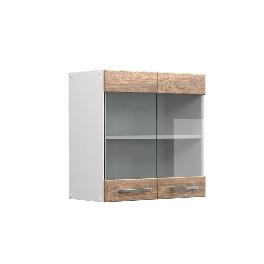 Vicco R-Line Hängeglasschrank Küchenschrank mit Glastüren in Weiß Sonoma Eiche, Breite: 60 cm - Bild 3