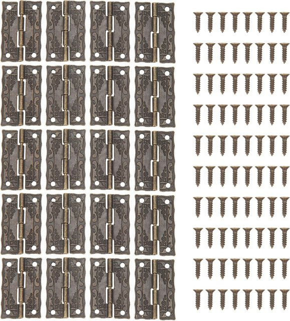 20er Set OutsideWorld Antike Dekorative Scharniere aus Zinklegierung in Schwarz und Braun für Schmuckkästen und Holzmöbel - Bild 1