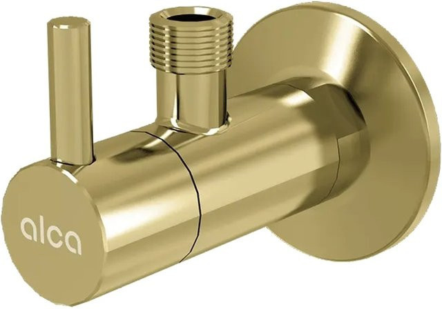 Alcadrain Eckventil mit Schmutzfilter 1/2 Zoll x 3/8 Zoll in matt gebürstetem Gold - Bild 1