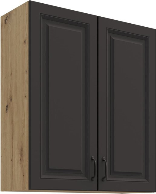 Hängeschrank Stilo in Grau Landhaus-Stil mit Einlegböden, Breite: 80 cm, Höhe: 90 cm - Bild 1