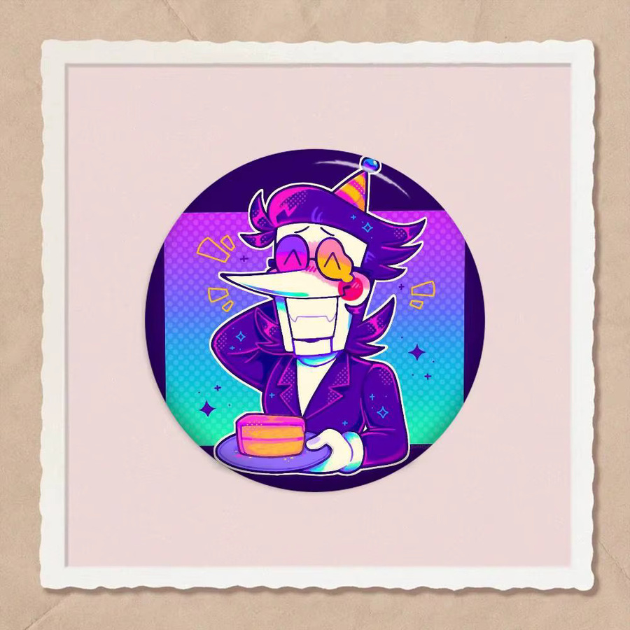Deltarune Spamton Soft Button Pin, runder Metall-Anstecker, Kinder - Bild 4
