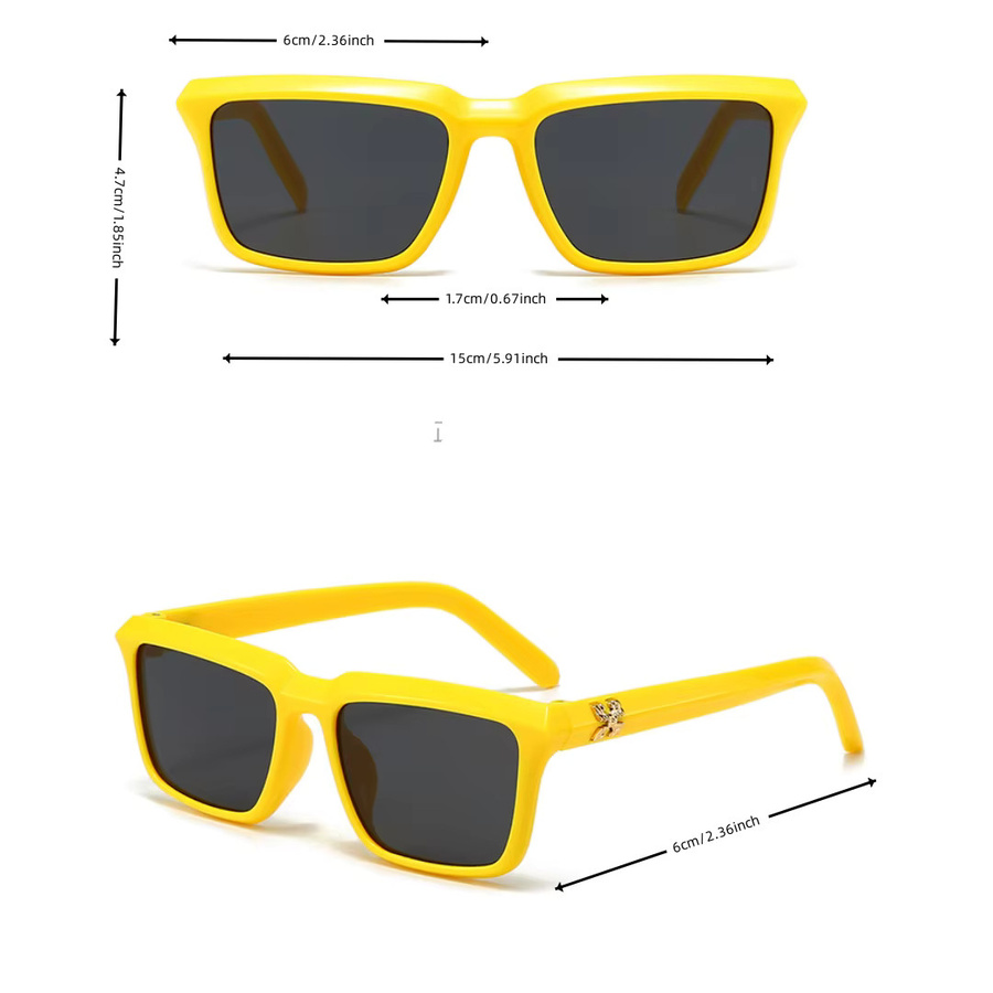 Sharif Sonnenbrille, quadratisch, Vollrand, Kunststoff, gelb, Unisex - Bild 2