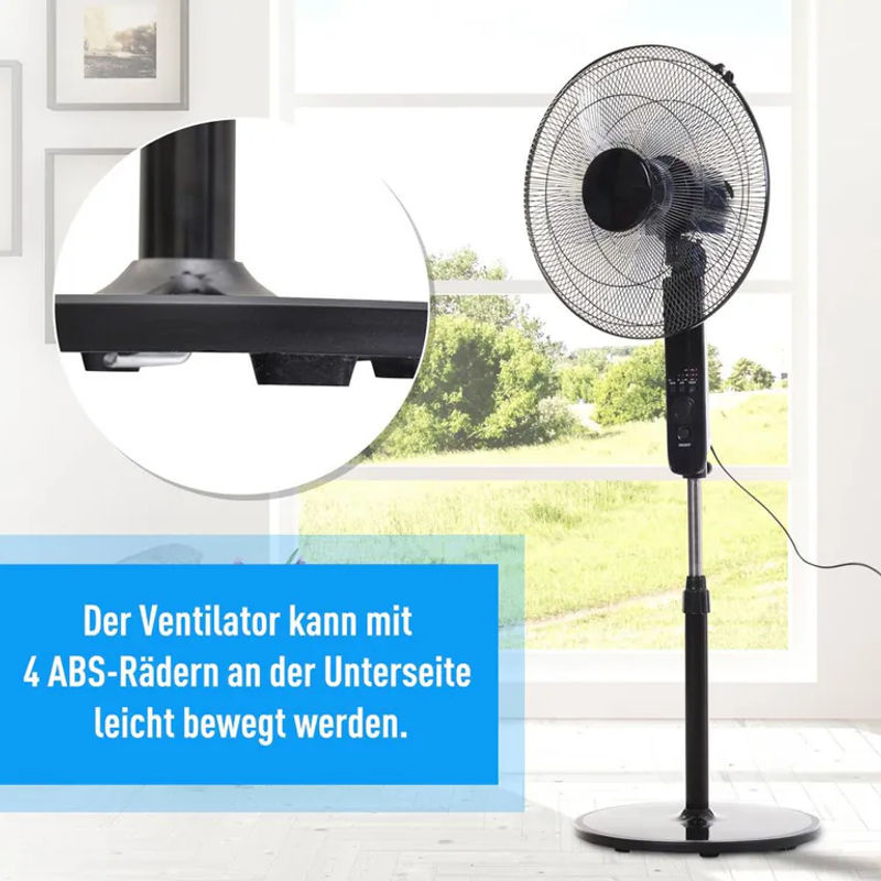 HOMCOM Standventilator mit Fernbedienung, Schwarz, Höhe: 124 cm, Breite: 45 cm - Bild 3