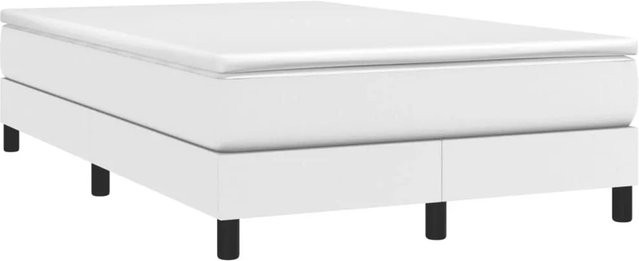 vidaXL Boxspringbett mit Matratze Weiß aus Kunstleder mit Taschenfederkern und Schubladen B/T/H: 120 x 190 x 25 cm - Bild 1
