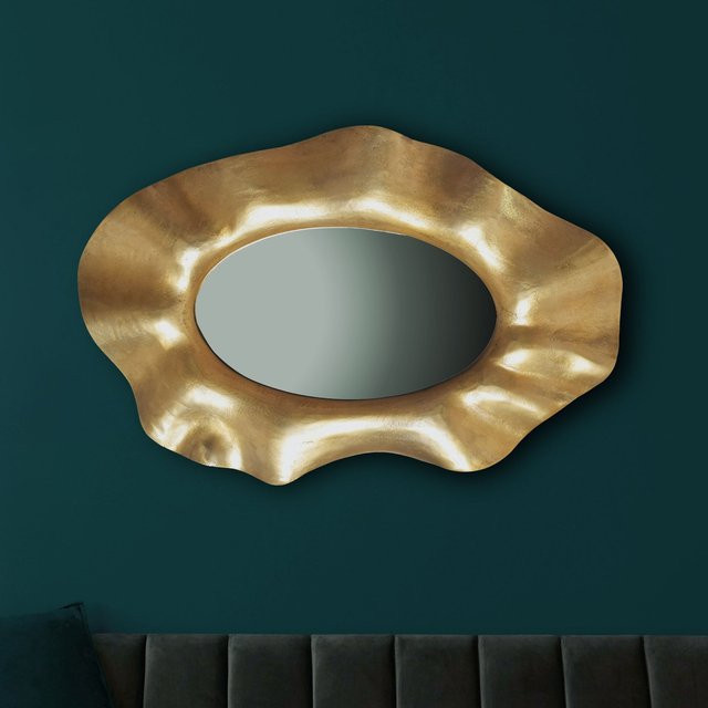 Asymmetrischer Wandspiegel FineBuy Modern in Oval, Breite: 90 cm, Höhe: 60 cm - Bild 1