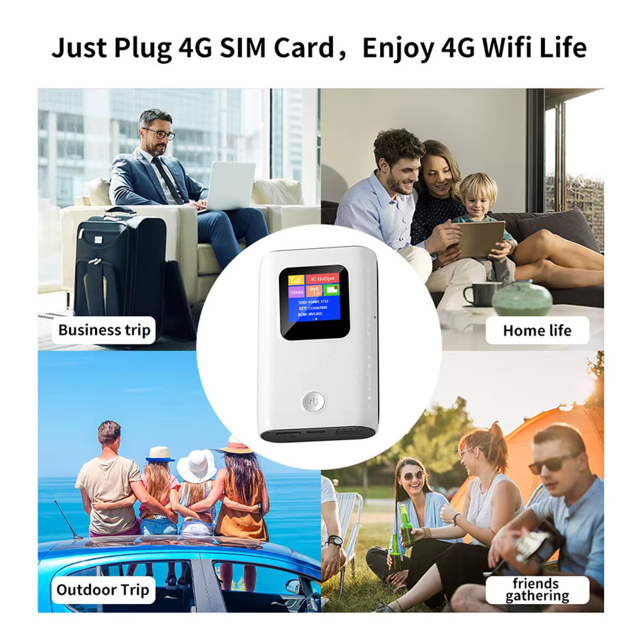 KuWFi CAT4 4G Mobiler Router mit 6000-mAh-Akku und integriertem SIM-Kartensteckplatz als tragbarer Reise-WiFi-Hotspot - Bild 5