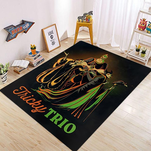 Karpetti Disney Bösewichte Kinderzimmer Teppich, Rutschfeste Matte für Schlafzimmer, Flur oder Badezimmer, B/B: 40 x 60 cm, Schwarz - Bild 1