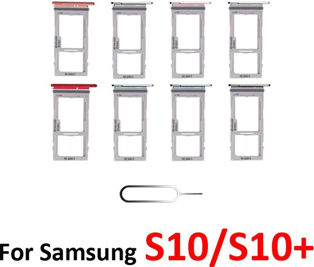 Samsung SIM-Kartenfach und Micro-SD-Kartenhalter für Galaxy S10 und S10 Plus in Grau und Silber - Bild 1